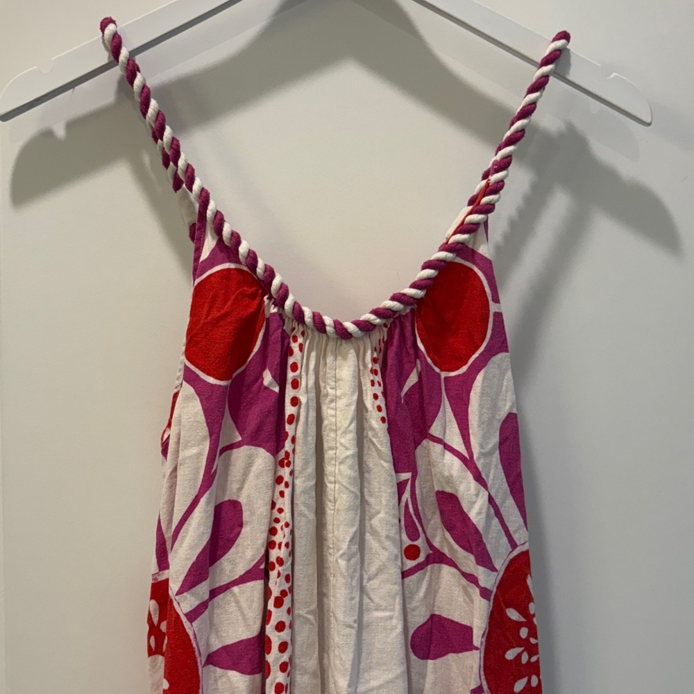Farm Rio Maia Rope Trim Cotton Jumpsuit Pink Floral S - Picture 7 of 11